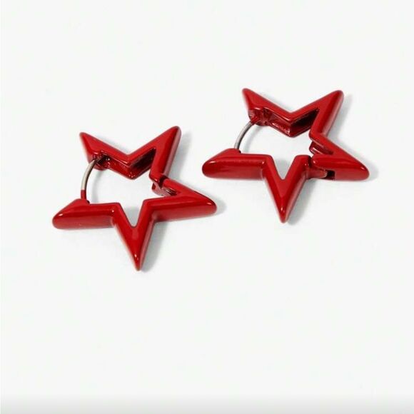 Red StarEarrings Q769 - Picture 2 of 5